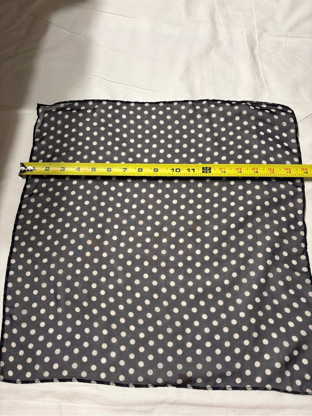 Polka Dot Chiffon Neck Scarf - Black & Cream - Picture 3 of 5
